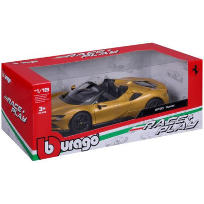 Bburago Ferrari SF90 Spider 1:18 zlatá metalíza