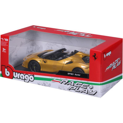 Bburago Ferrari SF90 Spider 1:18 zlatá metalíza