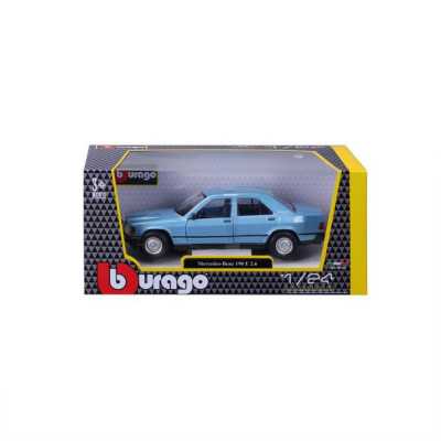 Bburago Mercedes-Benz 190E 1987 1:24 světle modrá metalíza