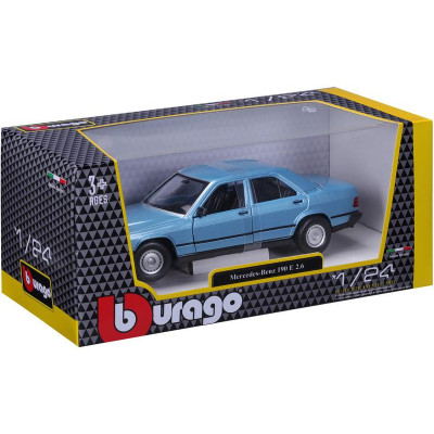 Bburago Mercedes-Benz 190E 1987 1:24 světle modrá metalíza