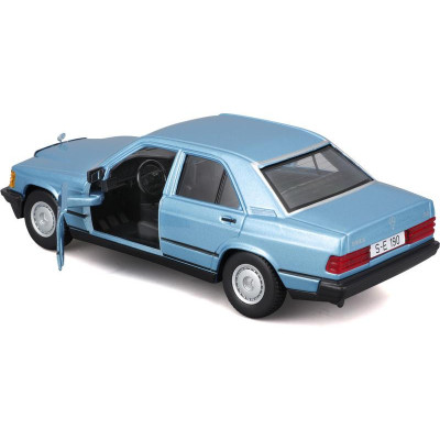 Bburago Mercedes-Benz 190E 1987 1:24 světle modrá metalíza