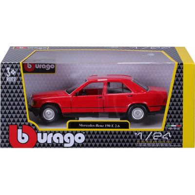 Bburago Mercedes-Benz 190E 1987 1:24 červená