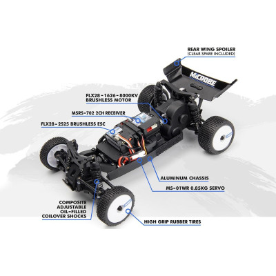 Microbe Flux 1/24th Buggy - Modrá