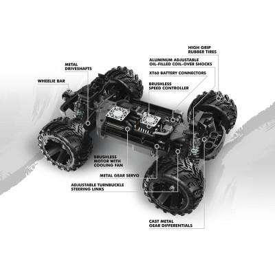 Qbit MT Flux 1/16th Monster Truck - Zelený
