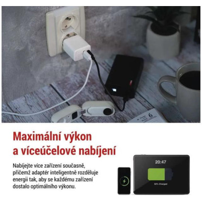 Síťový USB adaptér (zdroj) GaN PD 20W