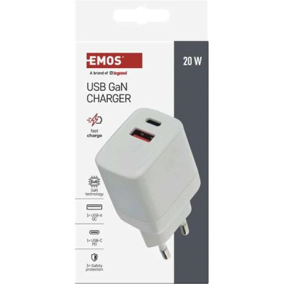 Síťový USB adaptér (zdroj) GaN PD 20W