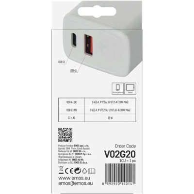 Síťový USB adaptér (zdroj) GaN PD 20W