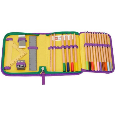 LEGO školní pouzdro s náplní - Pink/Purple