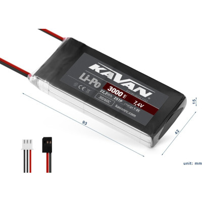 KAVAN Li-Po 3000mAh/7,4V 30/60C RX