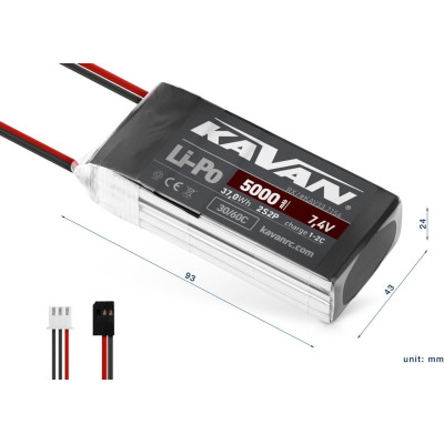 KAVAN Li-Po 5000mAh/7,4V 30/60C RX