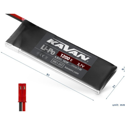 KAVAN Li-Po 1200mAh/3,7V 30C JST