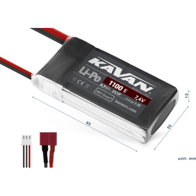 KAVAN Li-Po 1100mAh/7,4V 30C + Dean T
