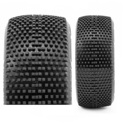 CLAYMORE V2 BUGGY S1 (SUPER SOFT) nalepené pneumatiky, bílé disky, 2 ks.
