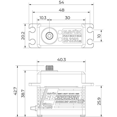 SB-3292SG BRUSHLESS HiVOLT Digitální servo (55kg-0,055s/60°)