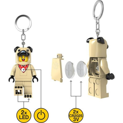 LEGO svítící klíčenka - Mopsík