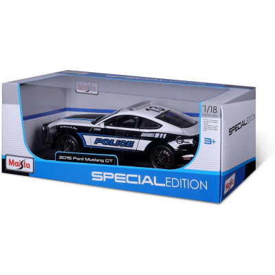 Maisto Ford Mustang GT 2015 1:18 černo-bílá