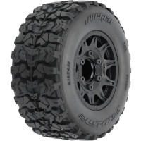 Komplett Pro-Line kerekek 1:10-es RC autómodellekhez. Méretek ⌀123x55 mm. A Raid sugárkorong fekete színű. 2,8" Jaeger HP gumiabroncsok integrált szíjjal (BELTED), M2-es közepes keménységű keverék. Hatszögletű 12-14 mm-es csomagtartó. Tárcsafék 6 db M3-as csavarral. Első és hátsó tengelyhez. Nyitott cellás betét.