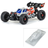 Pro-Line átlátszó Axis karosszéria, Arrma Typhon 223S RC autómodellekhez, 1:8 méretarányban. Szürke lexanból készült, festést nem igényel. A legendás Axis versenykarosszéria alacsony ívű, éles vonalvezetésű kialakításával friss, új megjelenést kölcsönöz modellednek.