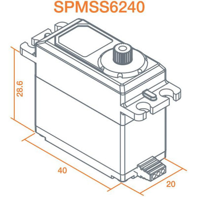 Spektrum servo S6240 Car High Speed 15kg.cm 0.08s/60° 23T