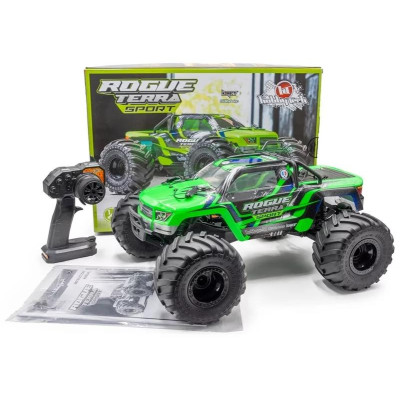 ROGUE TERRA SPORT RTR Brushless Monster Truck 4WD (15kg servo), zelená + aku a nabíječ