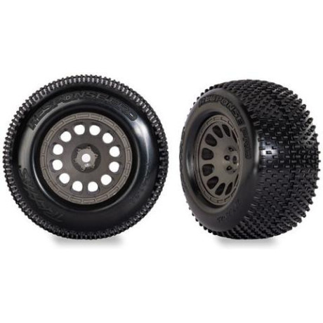 Traxxas kerék 2.1/2.6", szénszürke tárcsafék, Response Pro gumik (2)