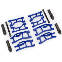 A Mini Wide Maxx kék lengőkaros kerekek 1:12 méretarányban szélesítik ki az RC Traxxas Mini (XRT) modelledet a nagyobb stabilitás érdekében. A felfüggesztéskészlet 2 cm-rel szélesíti a nyomtávot. A készlet mindent tartalmaz, ami a bővítéshez szükséges (első és hátsó lengőkarok, kormányrudak, kardántengelyek - külső rész).
