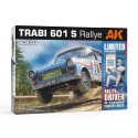 Trabi 601 Rallye v mierke 1:35 s figúrkou pretekára (limitovaná špeciálna edícia)