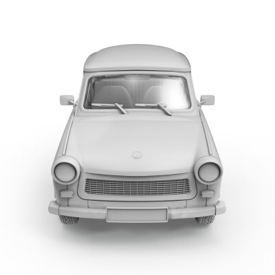 Trabi 601 Rallye v mierke 1:35 s figúrkou pretekára (limitovaná špeciálna edícia)