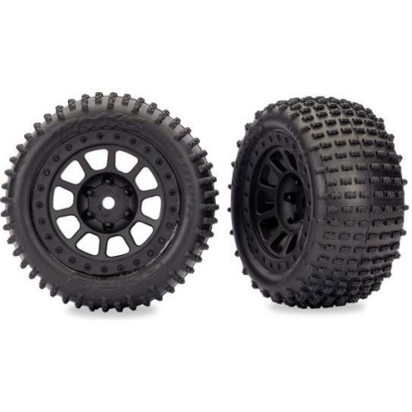 Traxxas kerék 2.2", fekete tárcsa, Alias (2) gumiabroncs (Bandit hátsó)