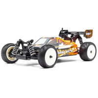 Egy 1/10 méretarányú 4WD verseny Buggy, győzelmi ambíciókkal rendelkező alvázon.