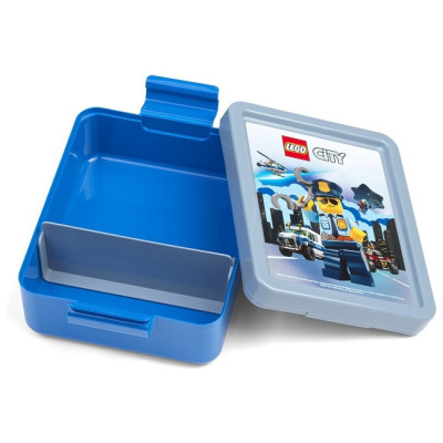 LEGO box na svačinu 170x135x69mm - červená/žlutá