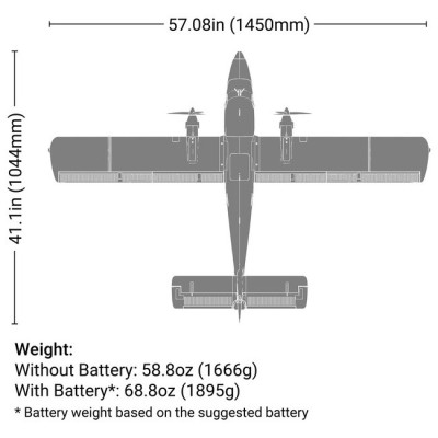 E-flite DHC-6 Twin Otter 1.4m AS3X+ SAFE Select BNF Basic, plováky