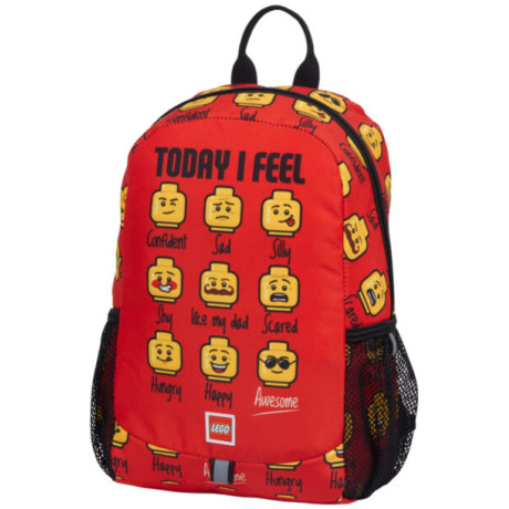 LEGO dětský batoh M - Minifigures Red Today I Feel