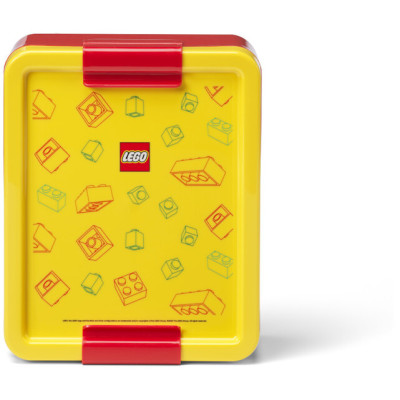 LEGO box na svačinu 170x135x69mm - červená/žlutá