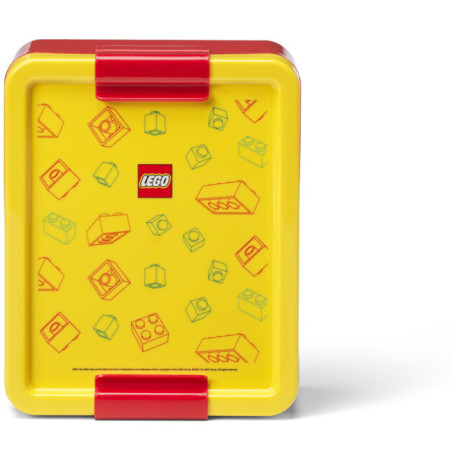 LEGO box na svačinu 170x135x69mm - červená/žlutá