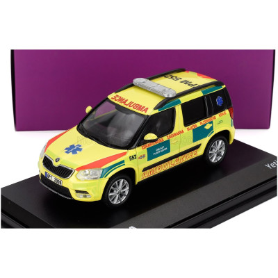 ABREX ŠKODA YETI SUV FACELIFT (RESTYLING) REGION 552 AMBULANCE 2013 - YELLOW GREEN 1/43