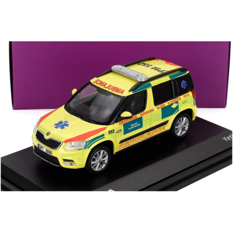ABREX ŠKODA YETI SUV FACELIFT (RESTYLING) REGION 552 AMBULANCE 2013 - YELLOW GREEN 1/43