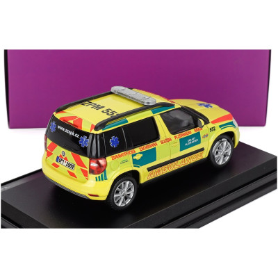 ABREX ŠKODA YETI SUV FACELIFT (RESTYLING) REGION 552 AMBULANCE 2013 - YELLOW GREEN 1/43