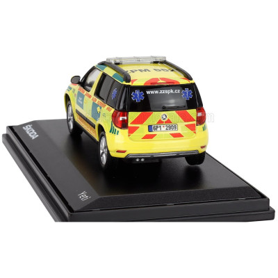 ABREX ŠKODA YETI SUV FACELIFT (RESTYLING) REGION 552 AMBULANCE 2013 - YELLOW GREEN 1/43