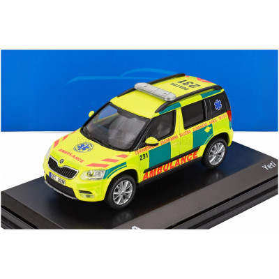 ABREX ŠKODA YETI SUV FACELIFT (RESTYLING) REGION 231 AMBULANCE 2013 - YELLOW GREEN 1/43
