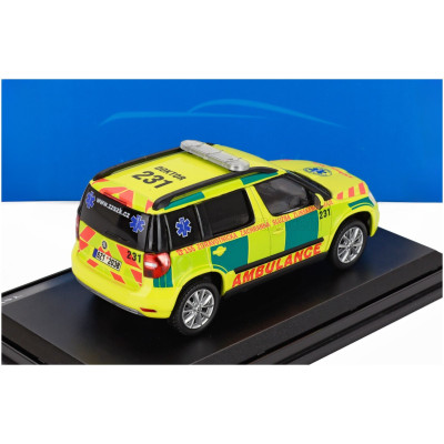 ABREX ŠKODA YETI SUV FACELIFT (RESTYLING) REGION 231 AMBULANCE 2013 - YELLOW GREEN 1/43