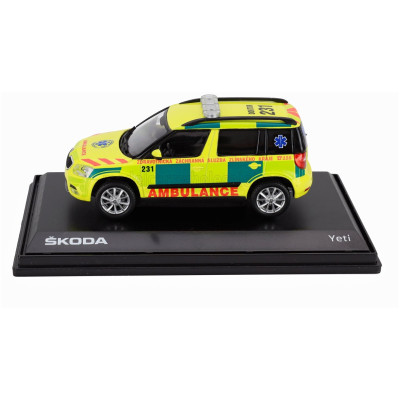 ABREX ŠKODA YETI SUV FACELIFT (RESTYLING) REGION 231 AMBULANCE 2013 - YELLOW GREEN 1/43