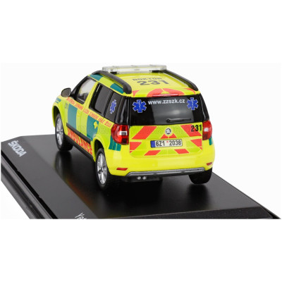 ABREX ŠKODA YETI SUV FACELIFT (RESTYLING) REGION 231 AMBULANCE 2013 - YELLOW GREEN 1/43