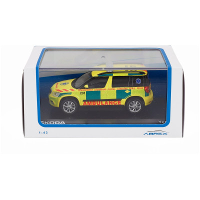 ABREX ŠKODA YETI SUV FACELIFT (RESTYLING) REGION 231 AMBULANCE 2013 - YELLOW GREEN 1/43