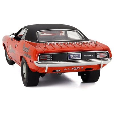 ACME MODELS PLYMOUTH BARRACUDA HEMI SUN KISSED CUDA 1970 - ORANGE BLACK 1/18