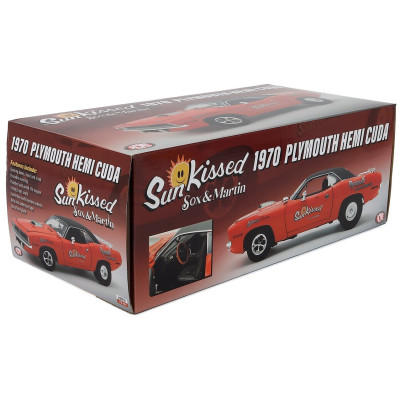 ACME MODELS PLYMOUTH BARRACUDA HEMI SUN KISSED CUDA 1970 - ORANGE BLACK 1/18