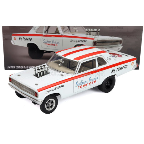 ACME MODELS DODGE CORONET AWB MR. TOMATO RACING 1965 - WHITE RED 1/18