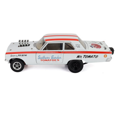 ACME MODELS DODGE CORONET AWB MR. TOMATO RACING 1965 - WHITE RED 1/18