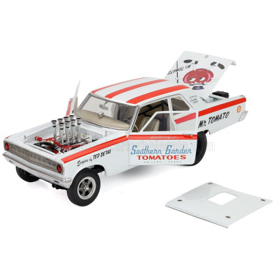 ACME MODELS DODGE CORONET AWB MR. TOMATO RACING 1965 - WHITE RED 1/18