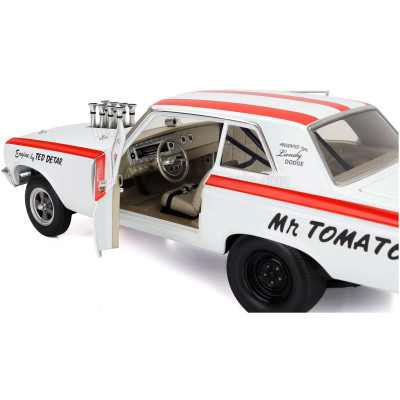 ACME MODELS DODGE CORONET AWB MR. TOMATO RACING 1965 - WHITE RED 1/18